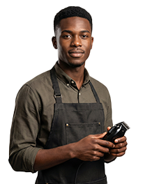 Black MAle barber PNG